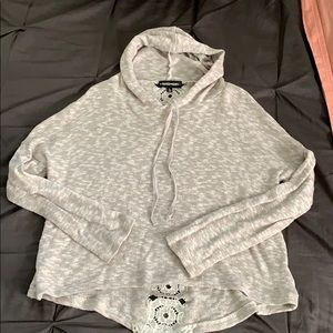 Lightweight beige laced back hoodie